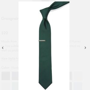 Tie Bar Grosgrain Solid Hunter Tie